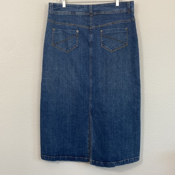 EUC Ashley Stewart Western Embroidery Denim Maxi Skirt size 14 - Picture 3 of 6